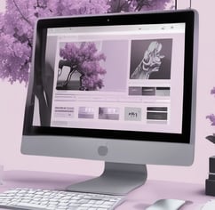 A computer screen, showing a new website design