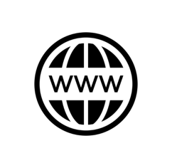 A world wide web icon linking to the website page