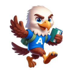 Aguila de camino a la escuela