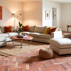 Briquettes terre cuite pose chevron