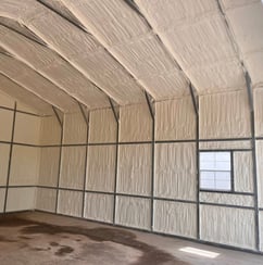spray foam insulation in warehouse in conroe, texas