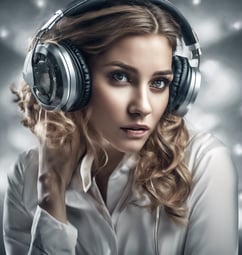 a pair of white headphones on a box