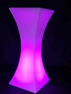 Pink glow cocktail table available for hire in Redlands, Brisbane.