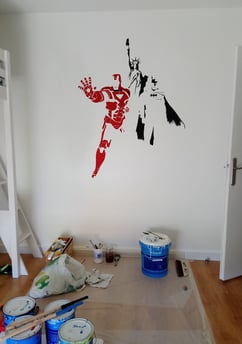 peinture sur mur super héros