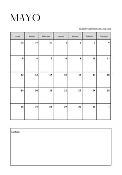 Calendario mayo minimalista para imprimir gratis 