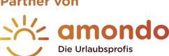 The Amondo logo features a stylized sun icon in orange and yellow, followed by the brand name "amond