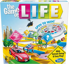 a game of life with a car and a bird