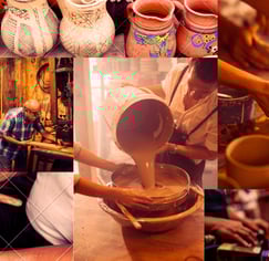 a collage of a variety of pottery pottery pottery pots