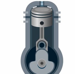 a piston engine with a piston block and piston