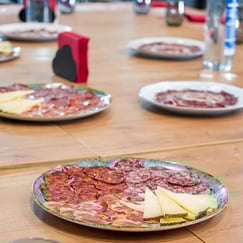 Lunch platter with Mediterranean dishes at padel training camp restaurant