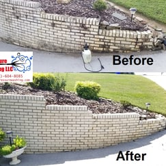 Brick retaining wall Cleaning in Morristown, Tn 37813 37814 near me by Bobs Pressure Washing LLC in Bulls Gap, Tn 37711 1