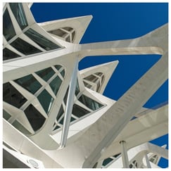 Science building exterior details, City of Arts and Sciences, Valencia, photograph by Philip Preston.