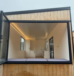 Big viewing window in our tiny home
