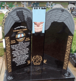 Double plated headstone in Mangere Auckland NZ 