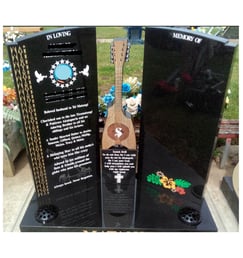 Double plated headstone in Mangere Auckland NZ 