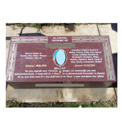 Recumbent headstone in Mangere Auckland NZ 