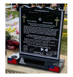 Samoan design headstone in Mangere Auckland NZ 