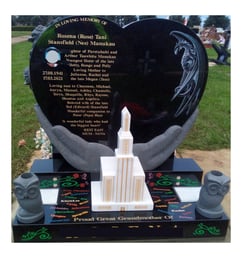 Mormon temple headstone in Mangere Auckland, NZ