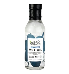 a bottle of organic mct oil