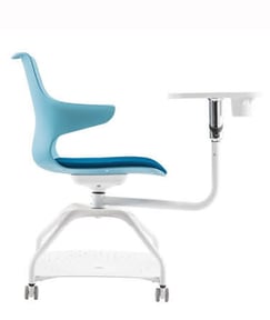 Sensit Dora25 multifunction chair with turquoise backrest, blue seat, and white mobile base – ideal 