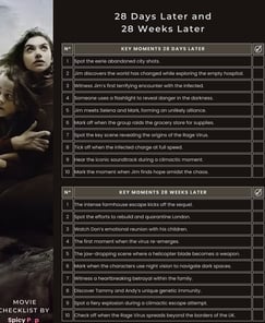 PDF Movie Checklist for 28 Days Later and 28 Weeks Later