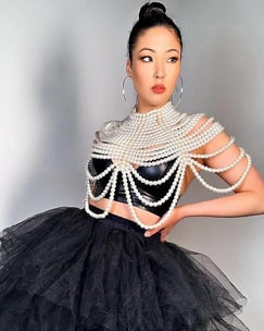Harajuku Lolita Vibes Pearl Body Chain Bra - Fashion Shoulder Necklaces Bra Chain Body Jewelry