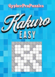 Kakuro easy puzzle book cover light blue