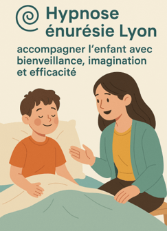 Une maman rassurante auprès de son fils pour lui redonner confiance par rapport à ses problèmes d'énurésie.