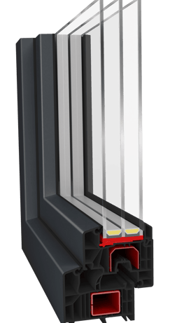 a window with a glass window and a window with a glass door
