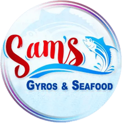 Sam gyros and seafood logo