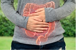 a person with a stomachache and stomachaches