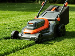 Sekání trávy akumulátorovou sekačkou.