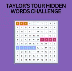 Taylor’s Tour Hidden Words Challenge