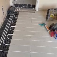 Photo of underfloor heating being installed in Bristol