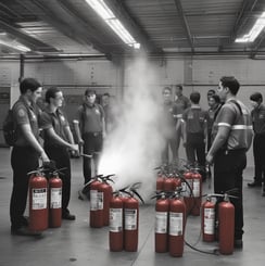 groupe en formation équipier de premiere intervention