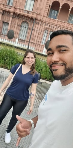 Foto tirada na Plaza de Mayo, em Buenos Aires