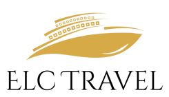 ELC Travel's elegant logo of a gold cruise ship. The gold is a reminder to pursue the best