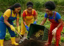 Agriculture urbaine et compostage, jardin potager