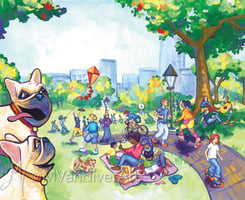 Illustrations from Bruno & Frida Go To New York by New Orleans artist Melissa Vandiver.