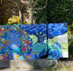 Mural on electrical box