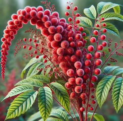 Sumac plant with red berries