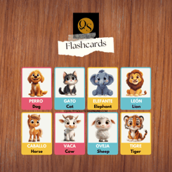 Flashcards bilingües de animales para imprimir 