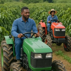 Entrepreneuriat agricole et agroalimentaire en RDC, formation, tracteurs, champs de café en RDC