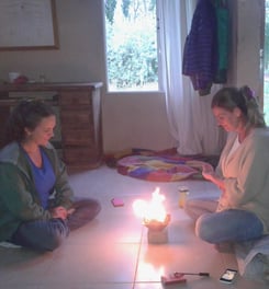 voluntarias homa practican Agnihotra en Malargüe