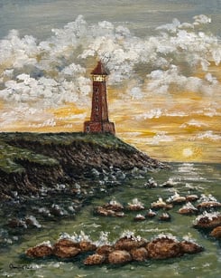 Lighthouse by the Waves, 2025, Acrylic on canvas, 10 x 8 inches  $140  SOLD