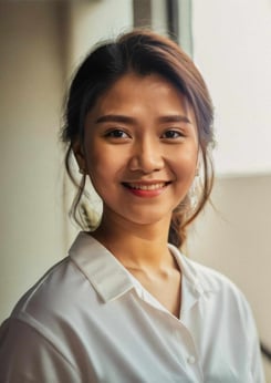 a woman in a white shirt and a white shirt
