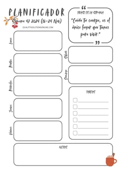 Planificador de de la semana 47 para imprimir gratis
