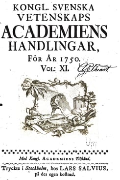 Front page of the Proceedings of the Royal Swedish Academy of Sciences