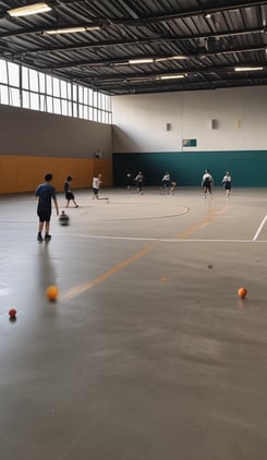 Individuals are engaged in a soccer training session on a grassy field. Some are dribbling soccer balls while a coach oversees the activities. In the background, there is a fence and a sign with the words 'Wash Spirit'.