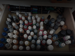 Modeling and airbrush paint set used for hand-painting 3D creations